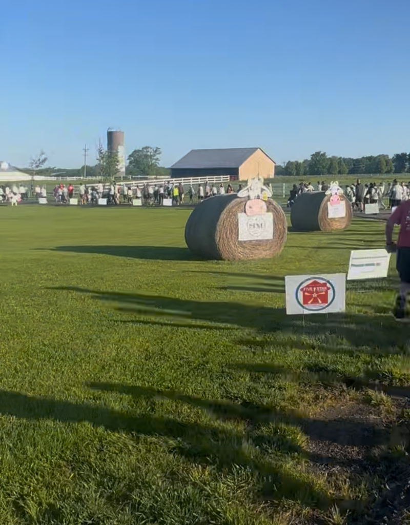 Runners at the Running With the Cows 5K in Bucyrus Kansas open course